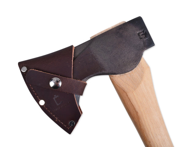 2lb Wood-Craft Pack Axe, 24″ Curved Handle with Leather Mask