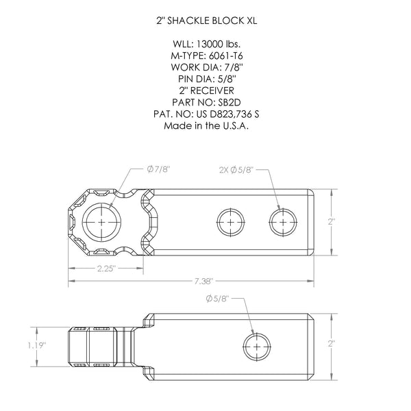 Shackle Block 2" Assembly